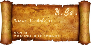 Mazur Csobán névjegykártya